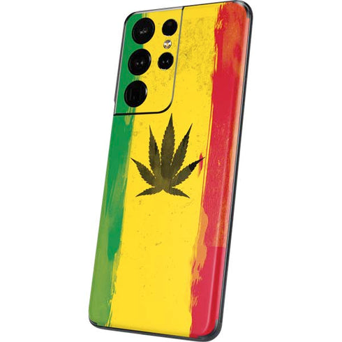 Marijuana Rasta Distressed Galaxy S21 Ultra 5G Skin