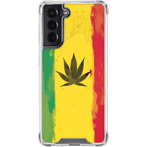 Marijuana Rasta Distressed Galaxy S22 Clear Case