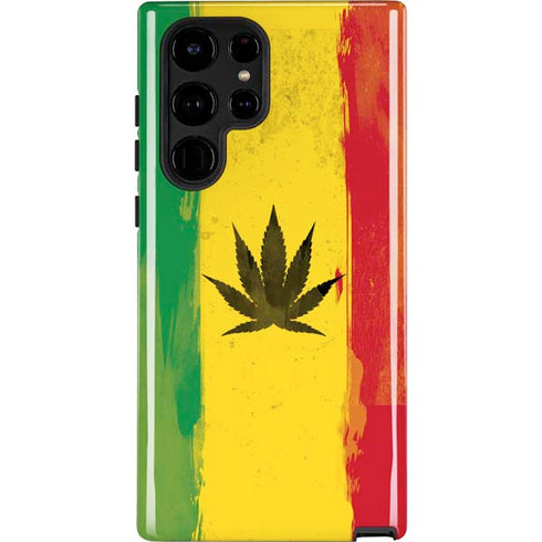 Marijuana Rasta Distressed Galaxy S22 Ultra Pro Case