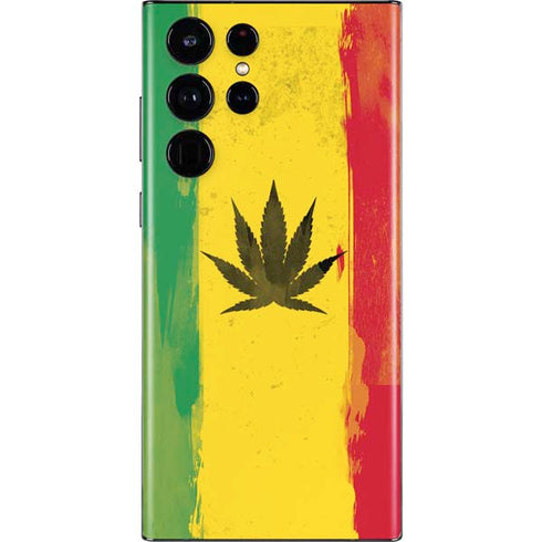 Marijuana Rasta Distressed Galaxy S22 Ultra Skin