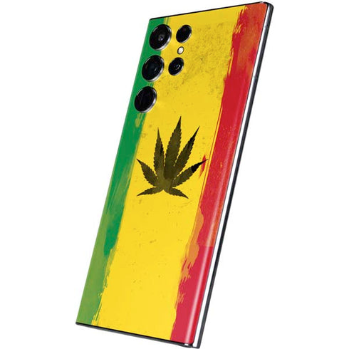 Marijuana Rasta Distressed Galaxy S22 Ultra Skin