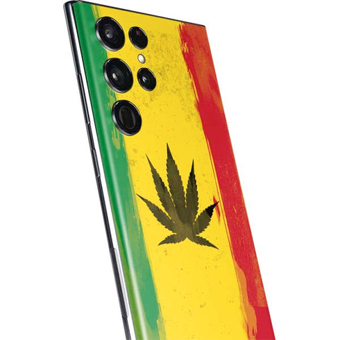 Marijuana Rasta Distressed Galaxy S22 Ultra Skin
