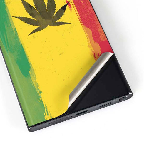 Marijuana Rasta Distressed Galaxy S22 Ultra Skin