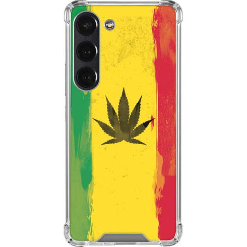 Marijuana Rasta Distressed Galaxy S23 Clear Case