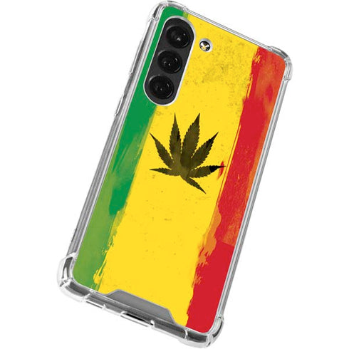 Marijuana Rasta Distressed Galaxy S23 Clear Case