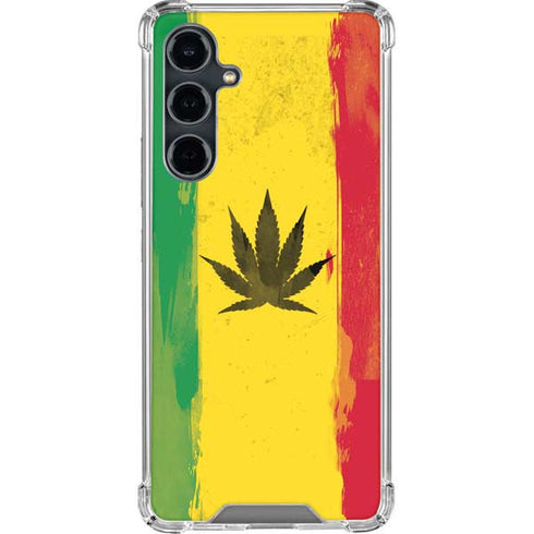 Marijuana Rasta Distressed Galaxy S23 FE Clear Case