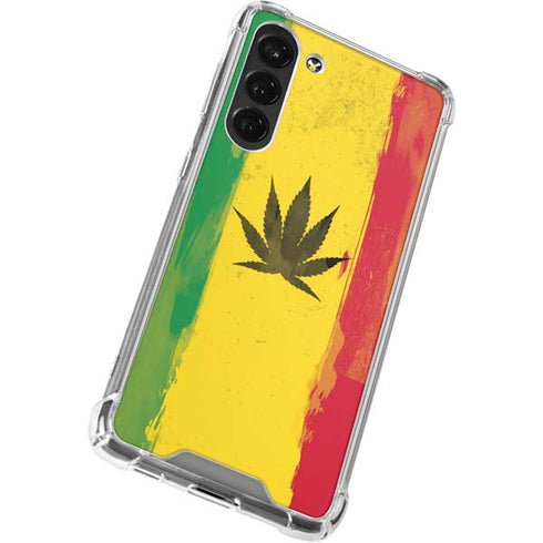 Marijuana Rasta Distressed Galaxy S23 Plus Clear Case