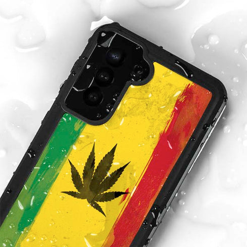 Marijuana Rasta Distressed Galaxy S23 Plus Waterproof Case