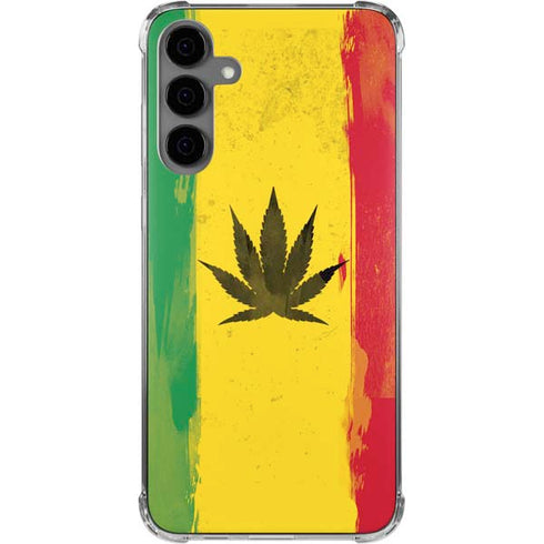 Marijuana Rasta Distressed Galaxy S24 Plus Clear Case