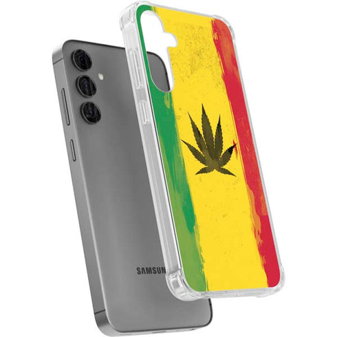Marijuana Rasta Distressed Galaxy S24 Plus Clear Case