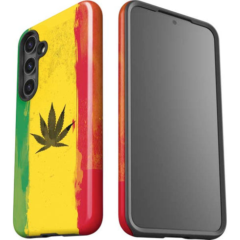 Marijuana Rasta Distressed Galaxy S24 Plus Impact Case