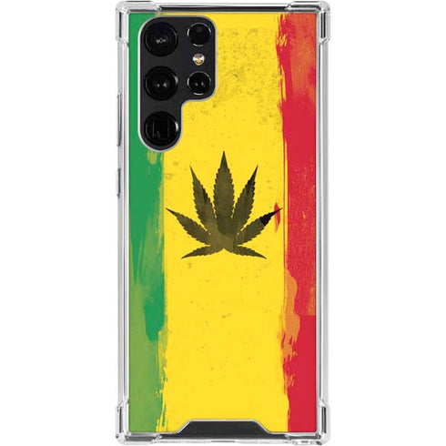Marijuana Rasta Distressed Galaxy S24 Ultra Clear Case