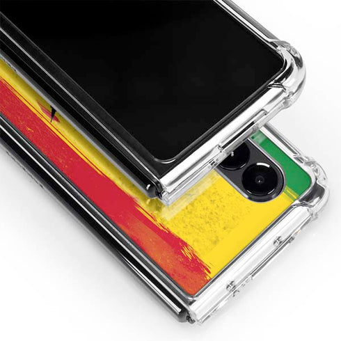 Marijuana Rasta Distressed Galaxy Z Fold4 5G Clear Case