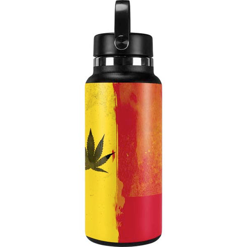 Marijuana Rasta Distressed Hydro Flask 32oz Wide Mouth Skin