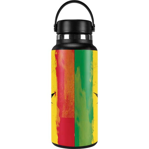 Marijuana Rasta Distressed Hydro Flask 32oz Wide Mouth Skin