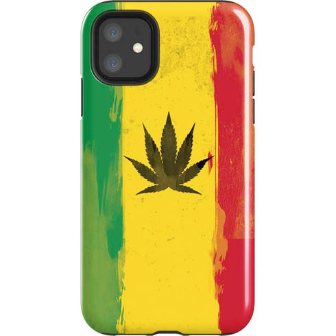 Marijuana Rasta Distressed iPhone 11 Impact Case