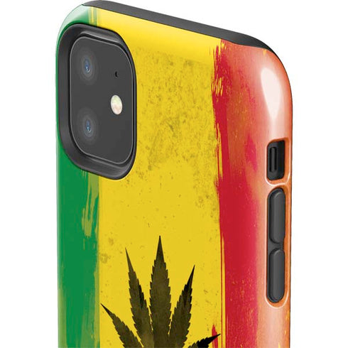 Marijuana Rasta Distressed iPhone 11 Impact Case