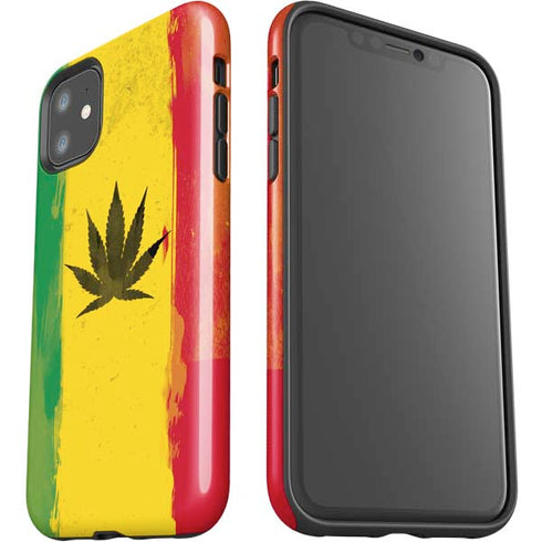 Marijuana Rasta Distressed iPhone 11 Impact Case