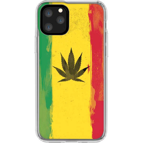 Marijuana Rasta Distressed iPhone 11 Pro Clear Case