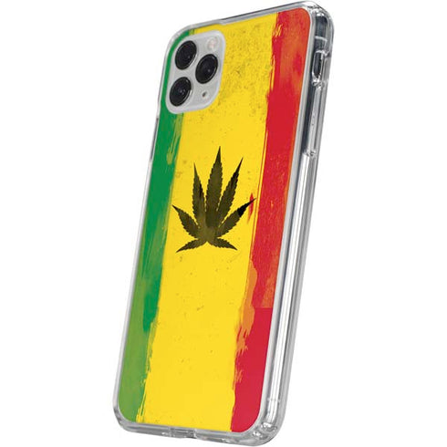 Marijuana Rasta Distressed iPhone 11 Pro Clear Case