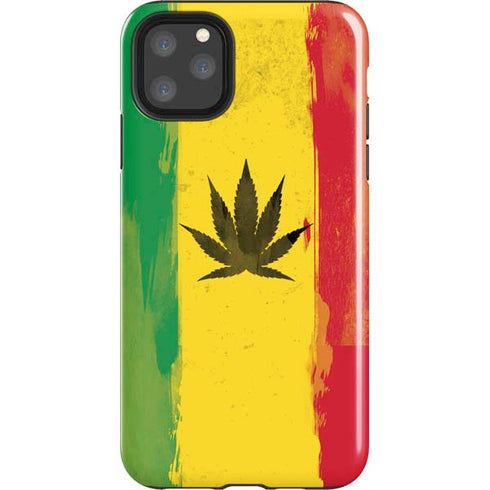 Marijuana Rasta Distressed iPhone 11 Pro Max Impact Case