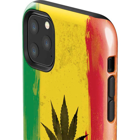 Marijuana Rasta Distressed iPhone 11 Pro Max Impact Case