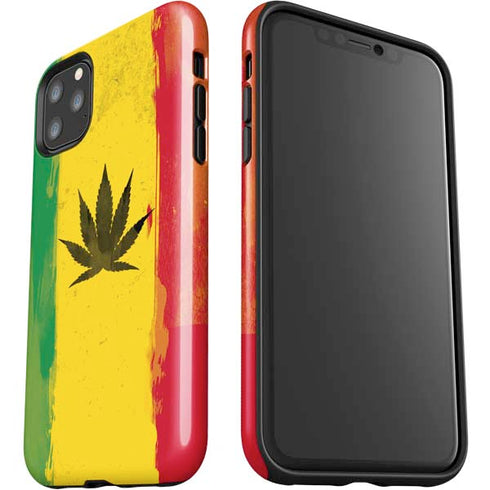 Marijuana Rasta Distressed iPhone 11 Pro Max Impact Case