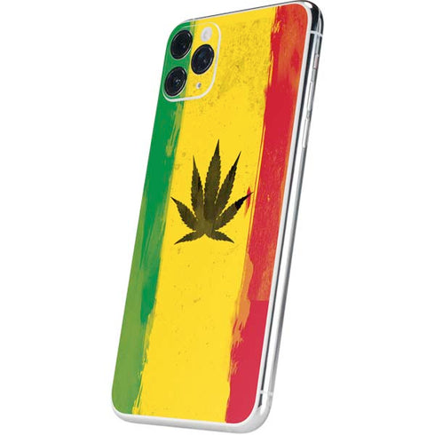 Marijuana Rasta Distressed iPhone 11 Pro Max Skin