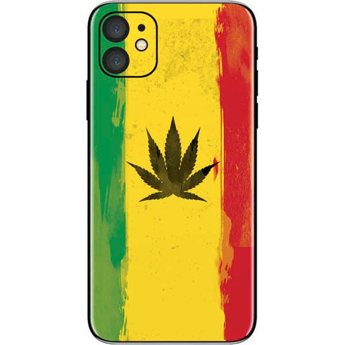 Marijuana Rasta Distressed iPhone 11 Skin