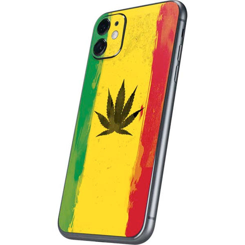 Marijuana Rasta Distressed iPhone 11 Skin