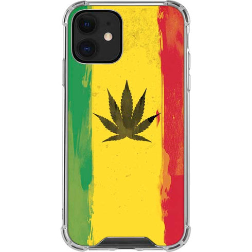 Marijuana Rasta Distressed iPhone 12 Mini Clear Case
