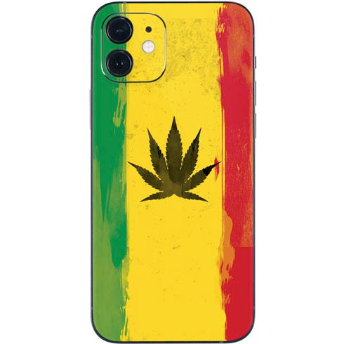 Marijuana Rasta Distressed iPhone 12 Mini Skin