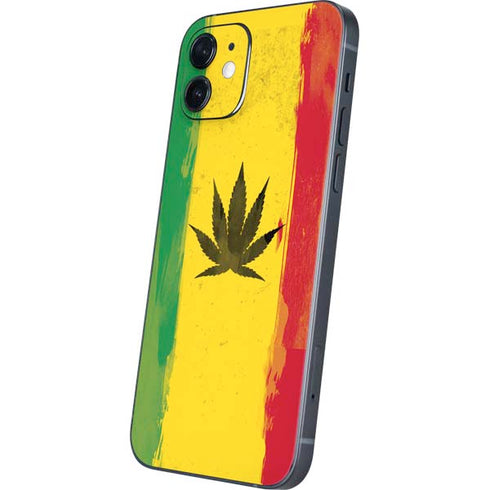 Marijuana Rasta Distressed iPhone 12 Mini Skin