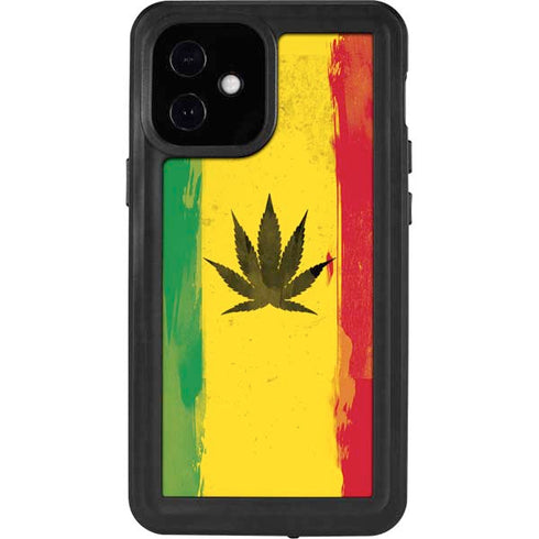 Marijuana Rasta Distressed iPhone 12 Mini Waterproof Case