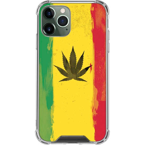 Marijuana Rasta Distressed iPhone 12 Pro Clear Case