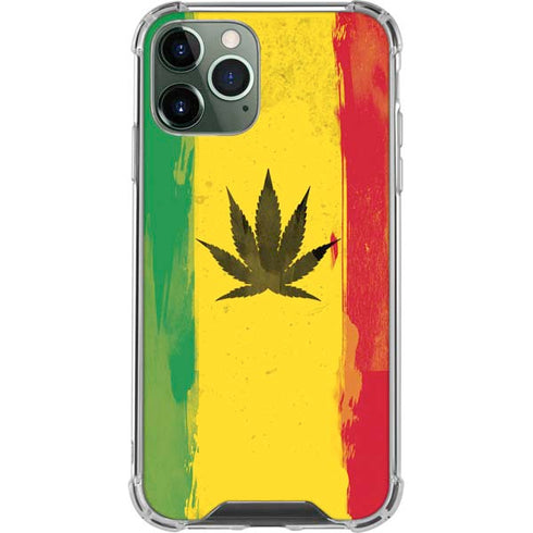 Marijuana Rasta Distressed iPhone 12 Pro Max Clear Case