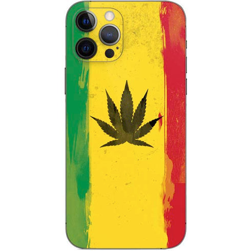 Marijuana Rasta Distressed iPhone 12 Pro Skin