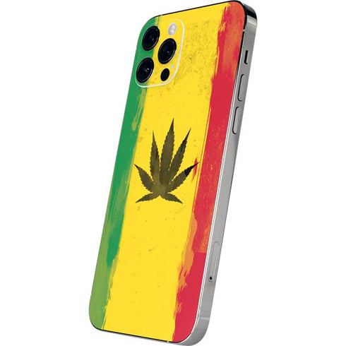 Marijuana Rasta Distressed iPhone 12 Pro Skin