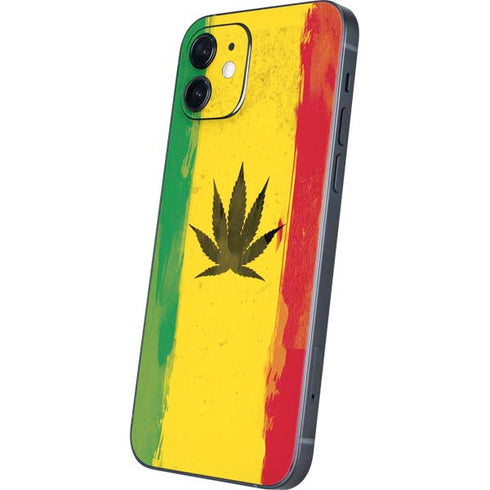 Marijuana Rasta Distressed iPhone 12 Skin