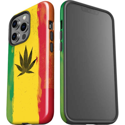 Marijuana Rasta Distressed iPhone 13 Pro Impact Case