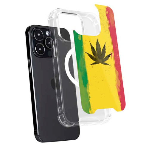 Marijuana Rasta Distressed iPhone 13 Pro MagSafe Case