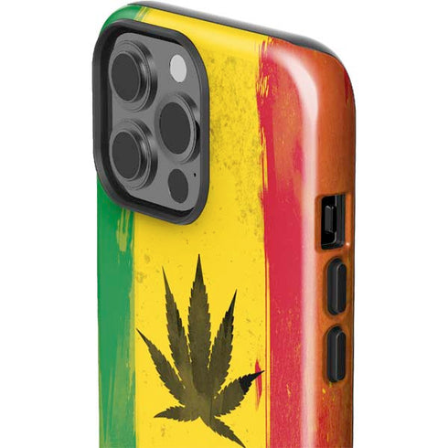 Marijuana Rasta Distressed iPhone 13 Pro Max Impact Case