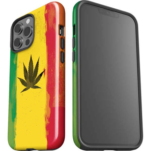Marijuana Rasta Distressed iPhone 13 Pro Max Impact Case