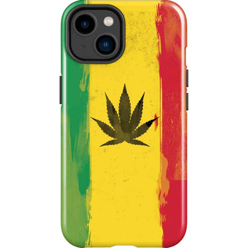 Marijuana Rasta Distressed iPhone 14 Plus Impact Case
