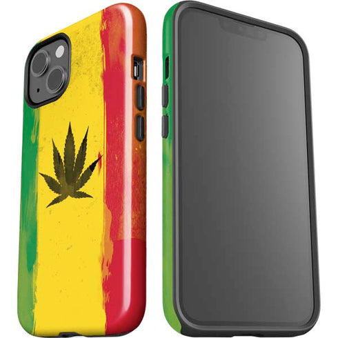 Marijuana Rasta Distressed iPhone 14 Plus Impact Case