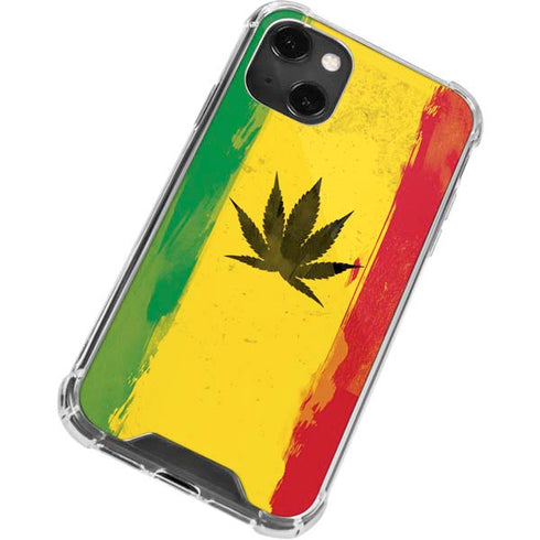 Marijuana Rasta Distressed iPhone 14 Plus Clear Case