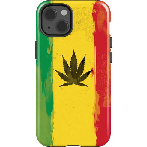 Marijuana Rasta Distressed iPhone 15 Impact Case