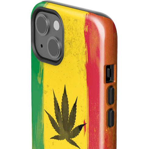 Marijuana Rasta Distressed iPhone 15 Impact Case