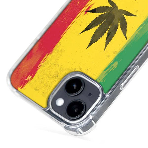 Marijuana Rasta Distressed iPhone 15 Plus MagSafe Case
