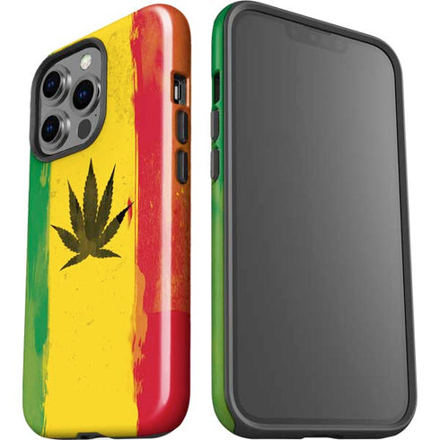 Marijuana Rasta Distressed iPhone 14 Pro Impact Case